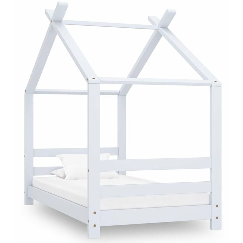 

Estructura de cama infantil madera maciza pino blanco 70x140 cm