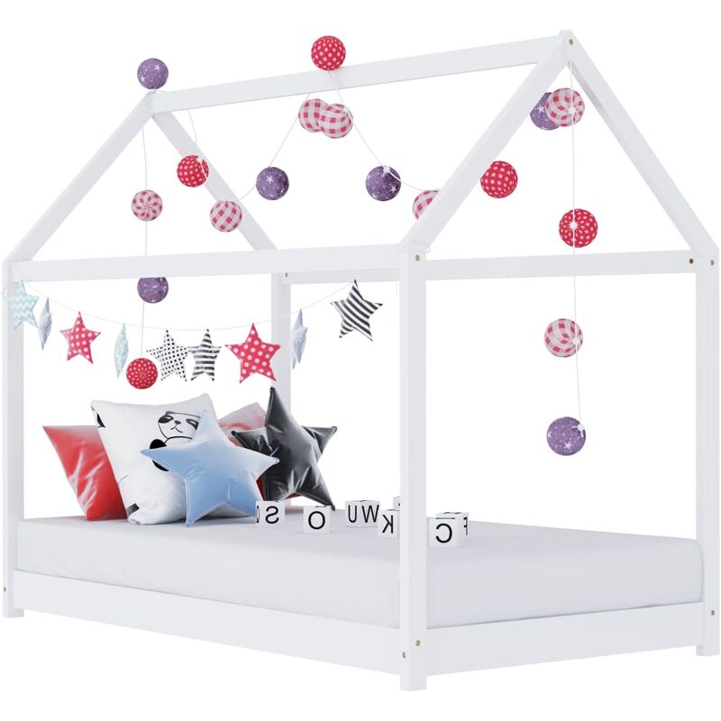 

Estructura de cama infantil madera maciza pino blanco 80x160 cm