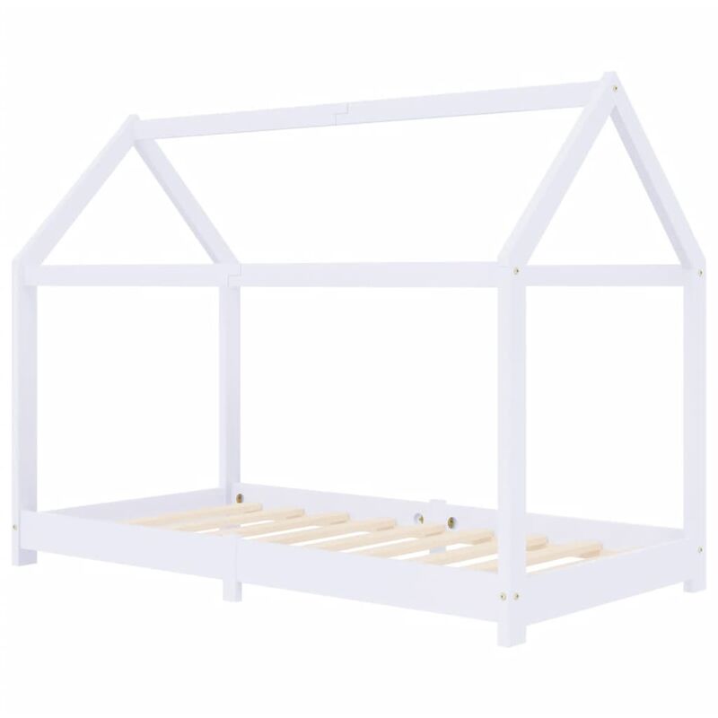 

Estructura de cama infantil madera maciza pino blanco 80x160 cm - Blanco
