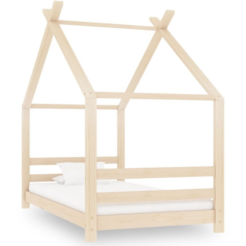 

Madera Maciza de Pino Estructura de Cama Infantil Natural 80x160 cm - Marrón - Vidaxl