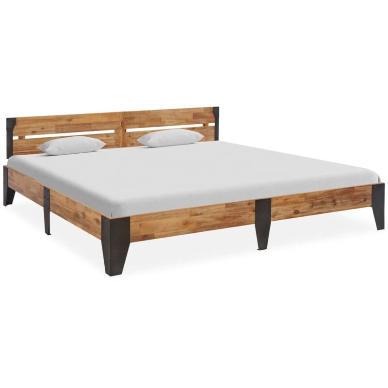 

vidaXL Estructura de cama madera acacia acabado cepillado 200x200 cm - Marrón