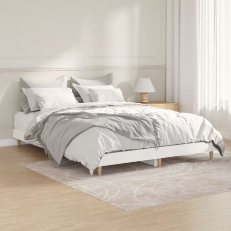 Estructura de cama madera de ingeniería blanca 135x190 cm vidaXL