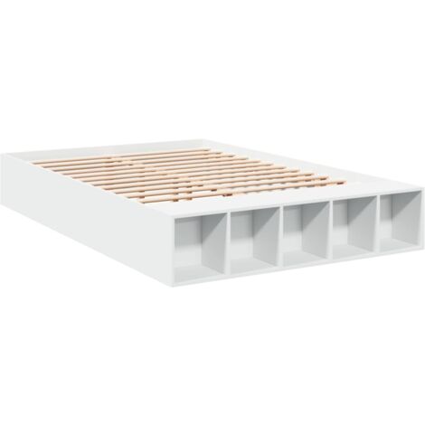 Estructura de cama madera de ingeniería blanca 135x190 cm vidaXL