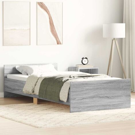 Estructura de cama madera de ingeniería  gris 75x190 cm