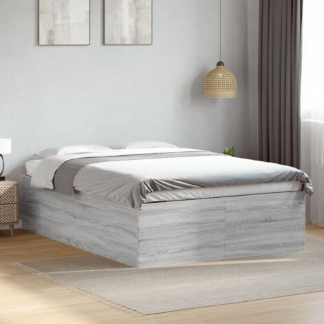 Estructura de cama madera de ingeniería gris Sonoma 140x190 cm vidaXL