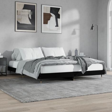 Estructura de cama madera de ingeniería negra 200x200 cm vidaXL