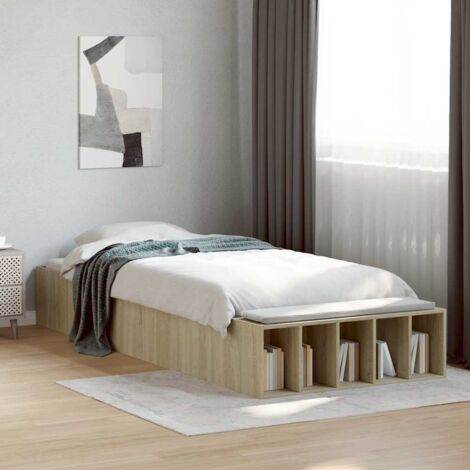 Estructura de cama madera de ingeniería roble  90x200 cm