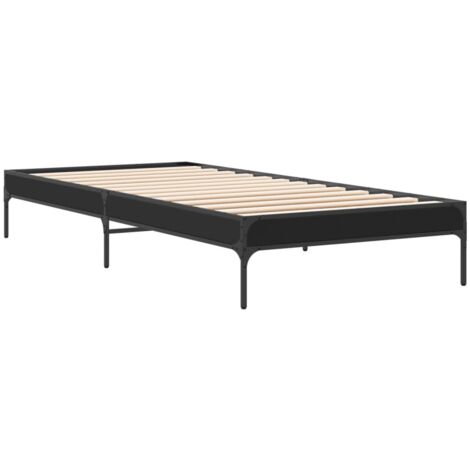 Estructura de cama madera de ingeniería y metal negra 90x190 cm vidaXL