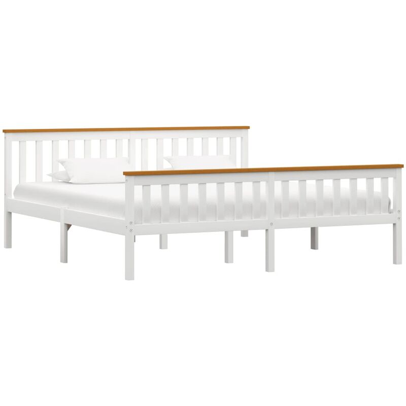 

Estructura de cama madera de pino maciza blanca 180x200 cm