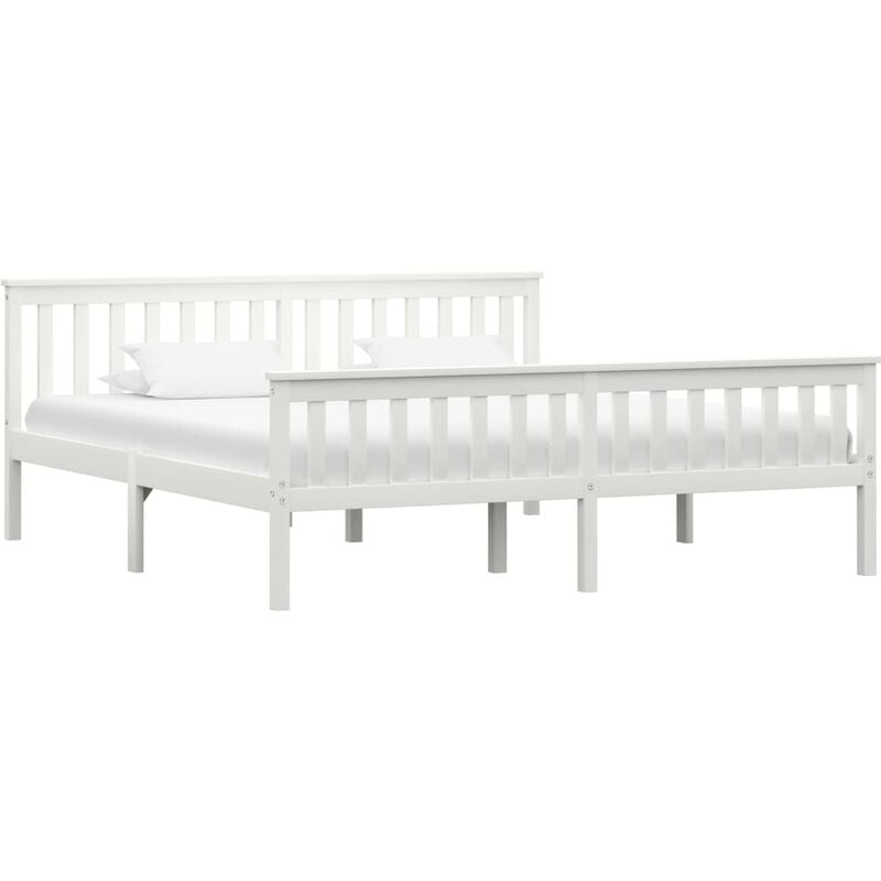

Estructura de cama madera de pino maciza blanca 180x200 cm