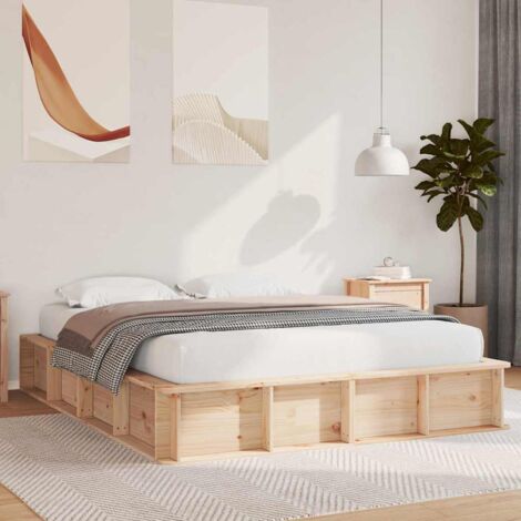 Estructura de cama Madera de pino macizo 160 x 200 cm