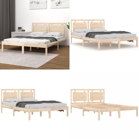 Estructura de cama madera maciza 120x190 cm - Estructura de cama - Cama de pino