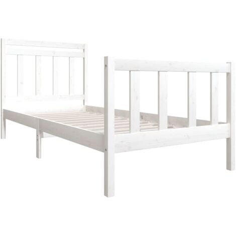 MINKUROW Estructura de cama madera maciza blanco 90x200 cm vidaXL