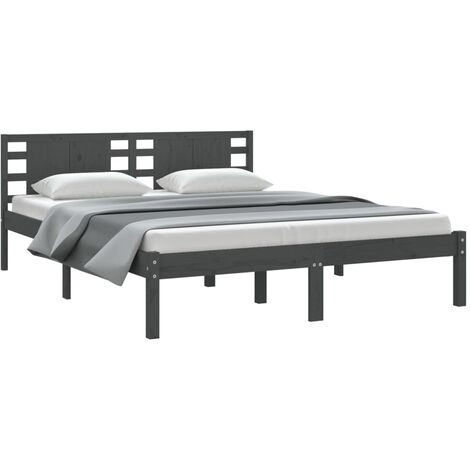 Cama de madera gris 90/180 x 200 cm con estructura cama adicional extraíble  con 3