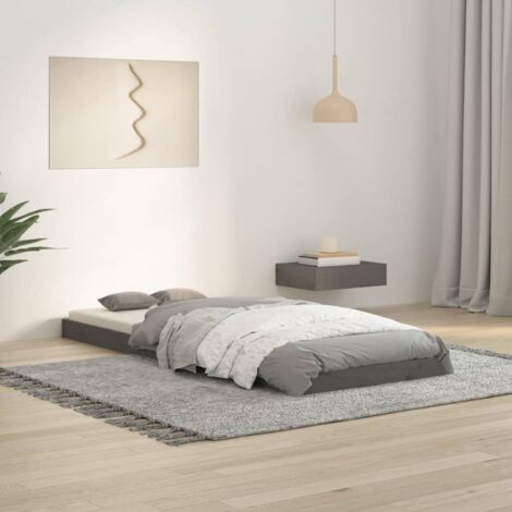 Estructura de cama madera maciza pino gris 75x190 cm vidaXL