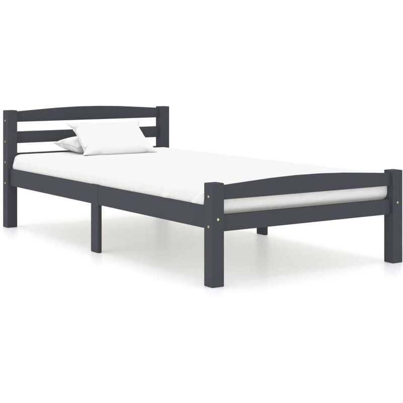 

Estructura de cama madera maciza pino gris oscuro 100x200 cm