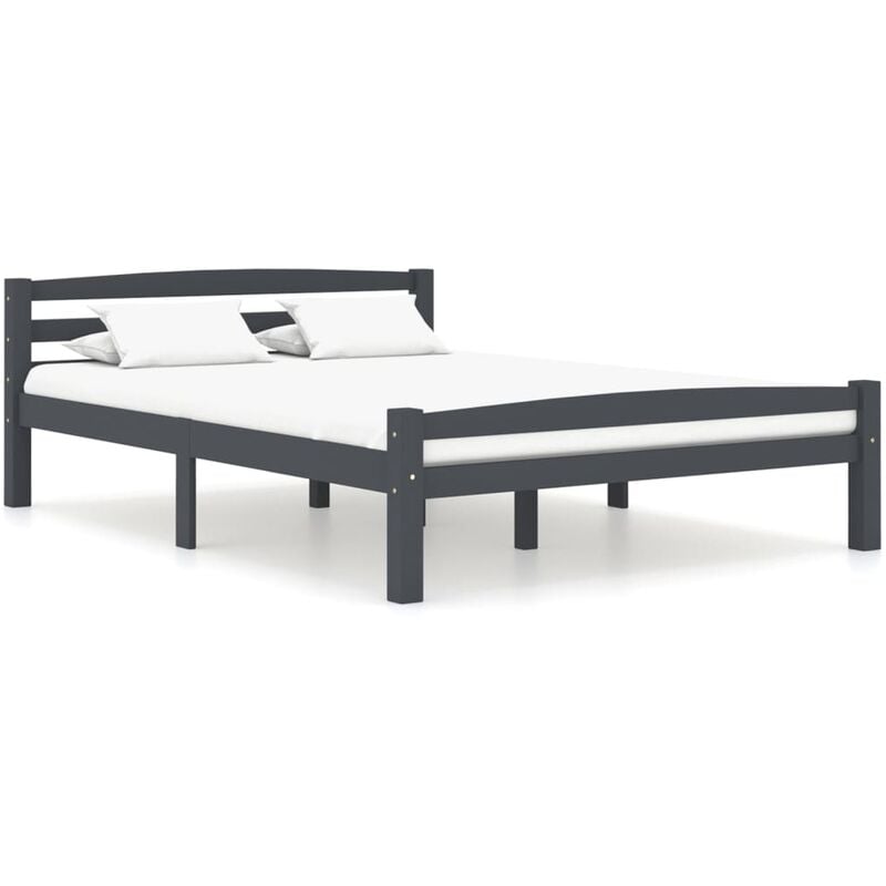 

Estructura de cama madera maciza pino gris oscuro 120x200 cm