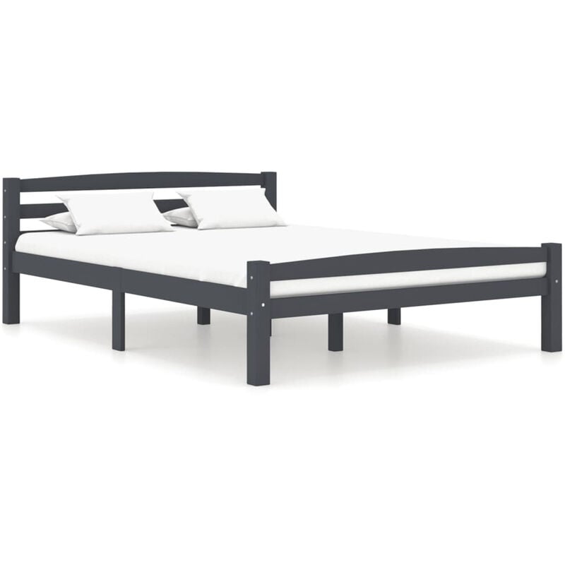 

Estructura de cama madera maciza pino gris oscuro 120x200 cm