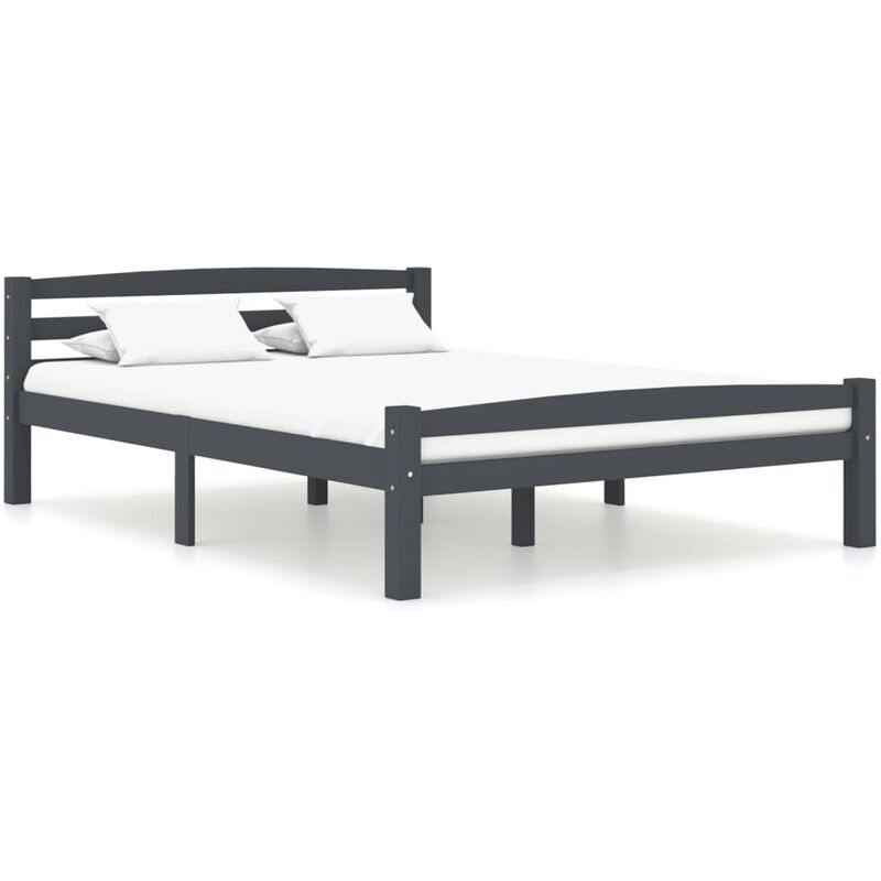 

Estructura de cama madera maciza pino gris oscuro 140x200 cm