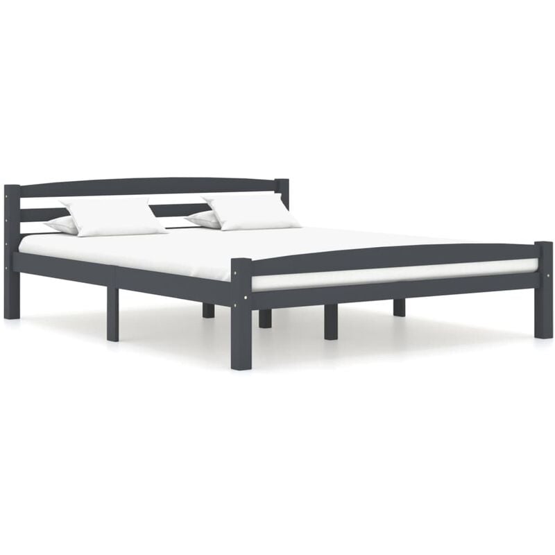 

Estructura de cama madera maciza pino gris oscuro 160x200 cm