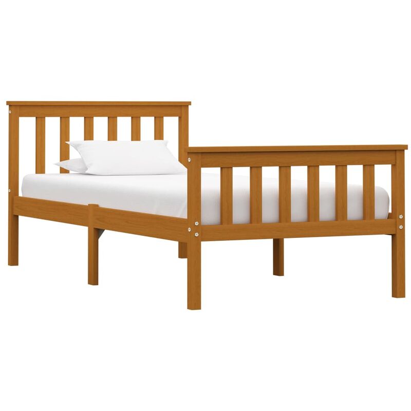 

Estructura de cama madera maciza pino marrón miel 100x200 cm - Marrón