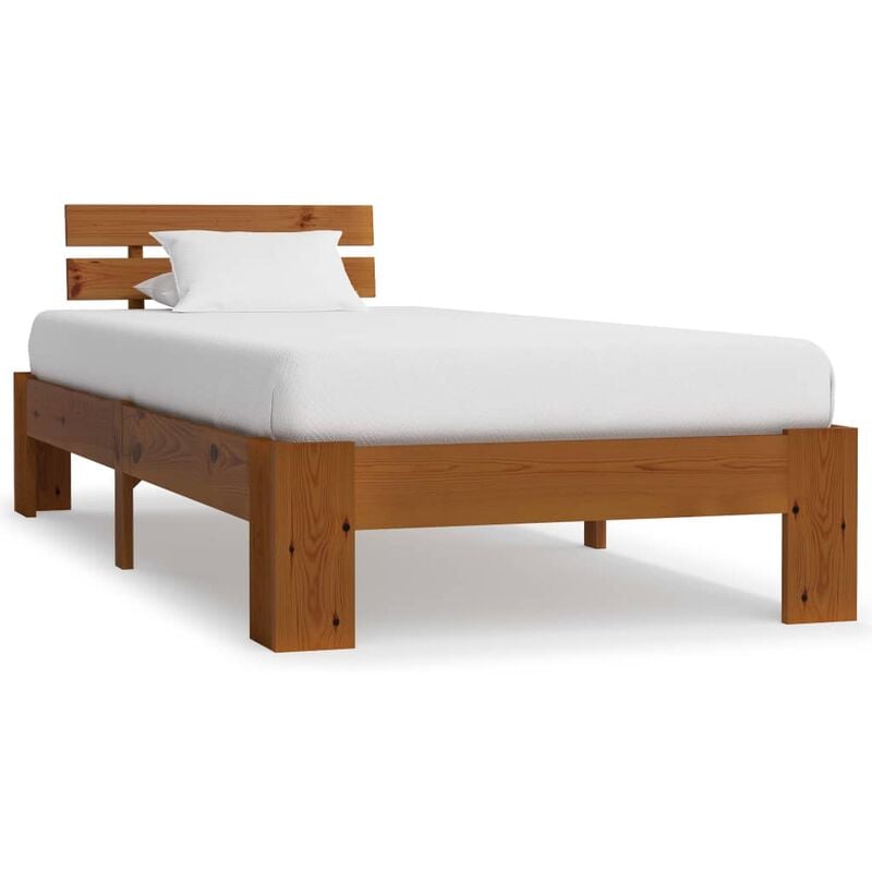 

Estructura de cama madera maciza pino marrón miel 100x200 cm - Marrón