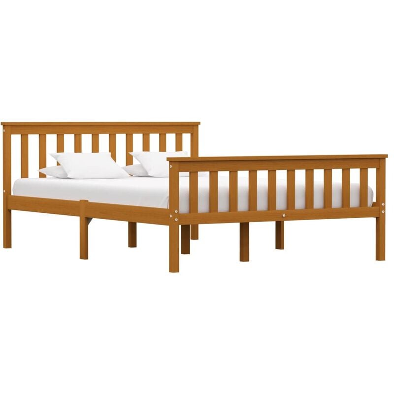 

Estructura de cama madera maciza pino marrón miel 140x200 cm - Marrón