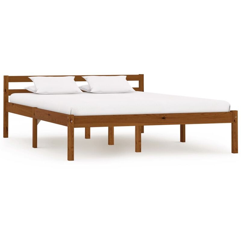 

Estructura de cama madera maciza pino marrón miel 140x200 cm - Marrón