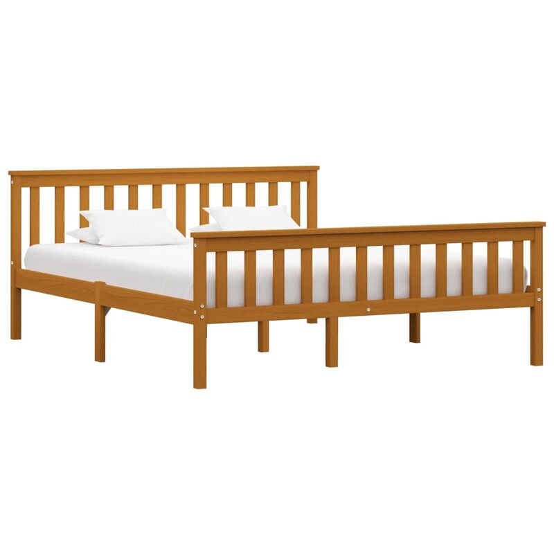 

Estructura de cama madera maciza pino marrón miel 160x200 cm - Marrón