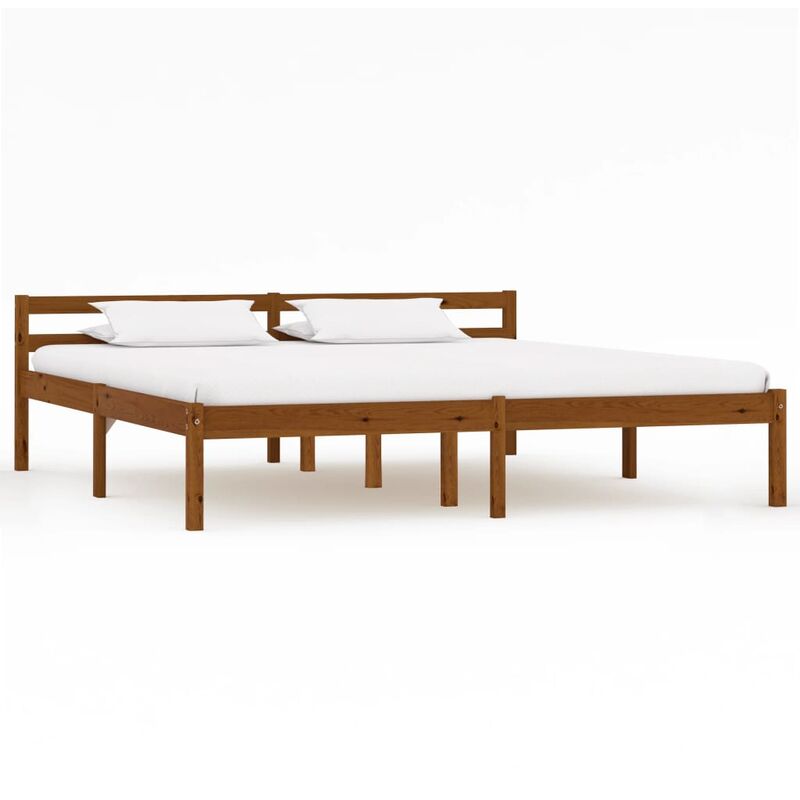 

Estructura de cama madera maciza pino marrón miel 160x200 cm - Marrón