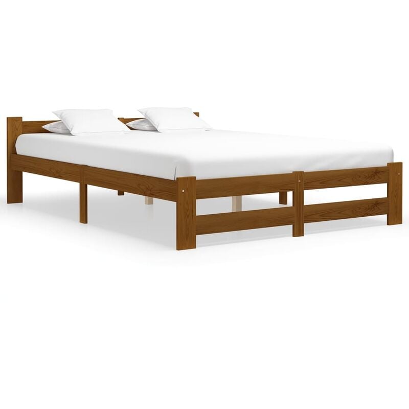 

Estructura de cama madera maciza pino marrón miel 160x200 cm - Marrón