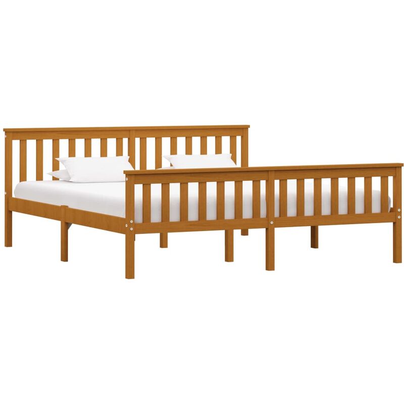 

Estructura de cama madera maciza pino marrón miel 180x200 cm - Marrón