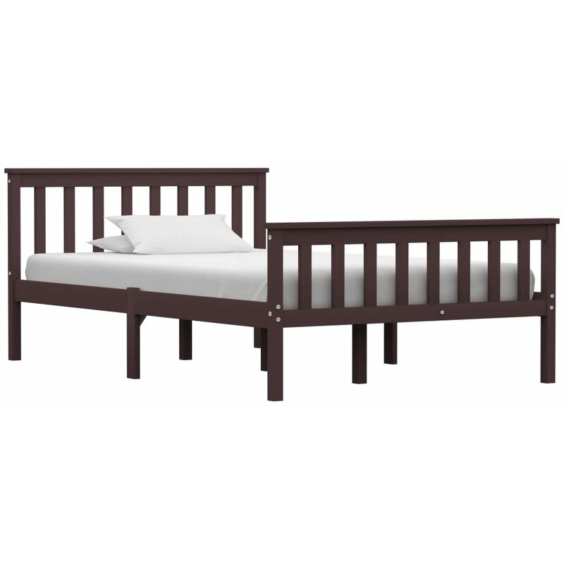 

Estructura de cama madera maciza pino marrón oscuro 120x200 cm - Marrón