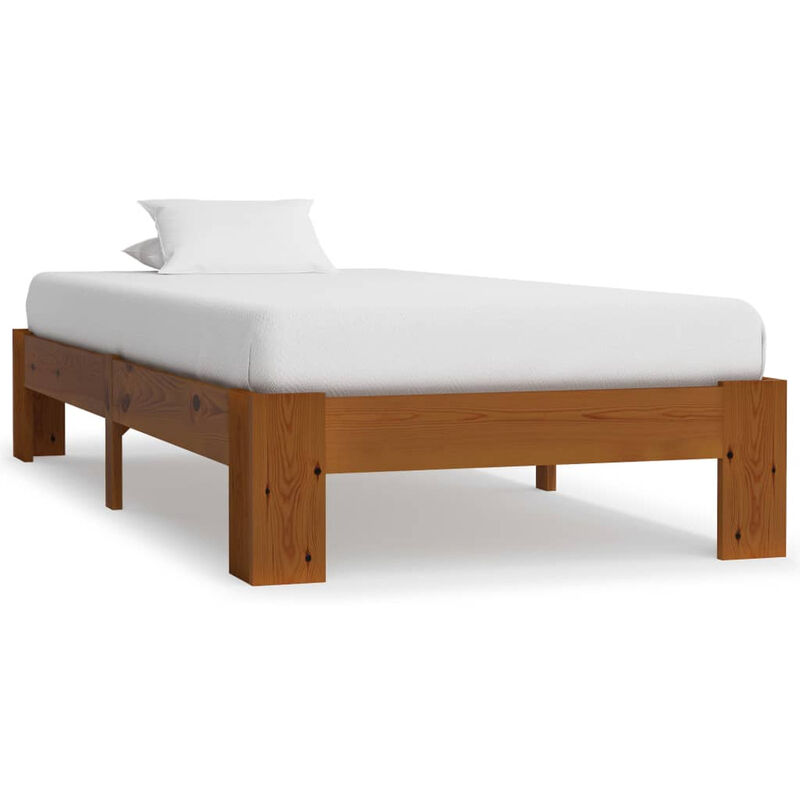 

Estructura de cama madera maciza pino marron claro 100x200 cm