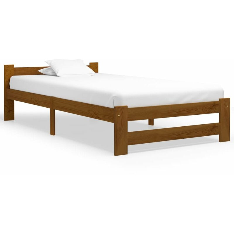 

Estructura de cama madera maciza pino marron miel 100x200 cm