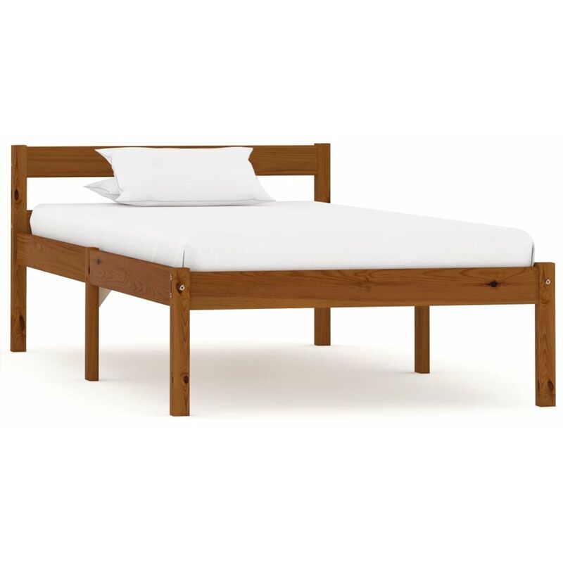 

Estructura de cama madera maciza pino marron miel 100x200 cm