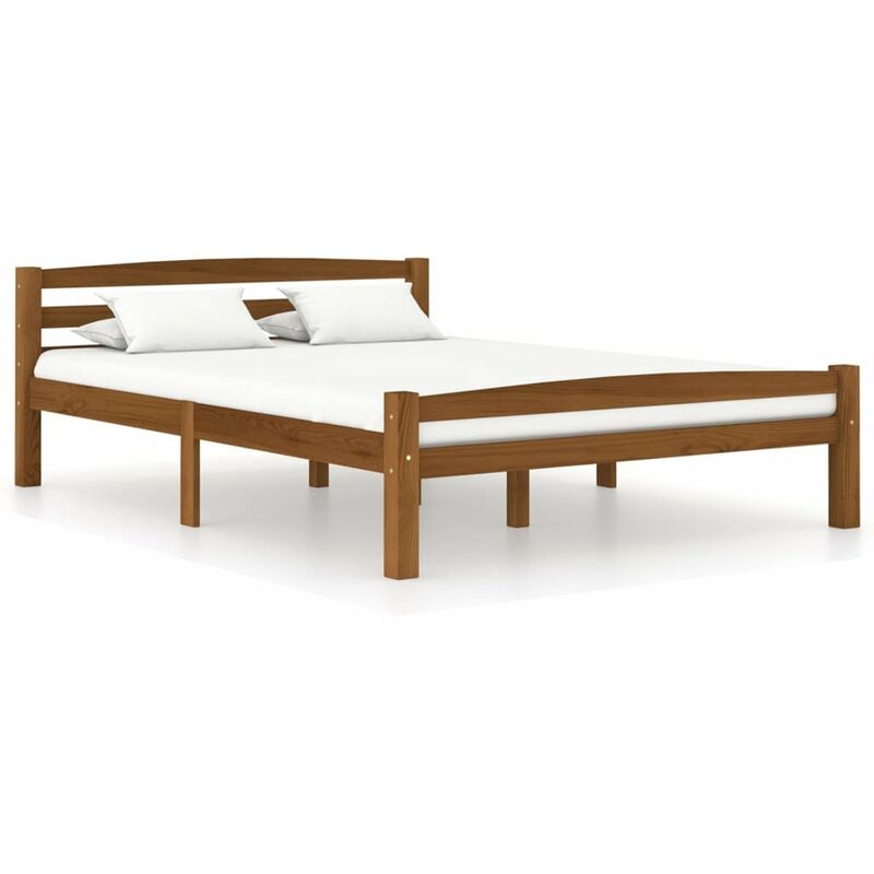 

Estructura de cama madera maciza pino marron miel 120x200 cm