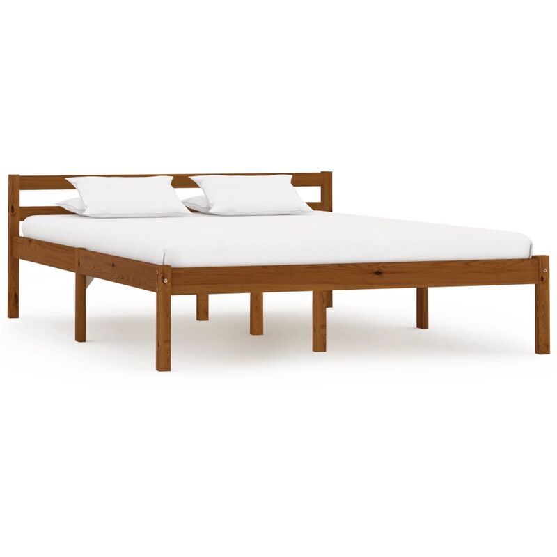 

Estructura de cama madera maciza pino marrón miel 120x200 cm