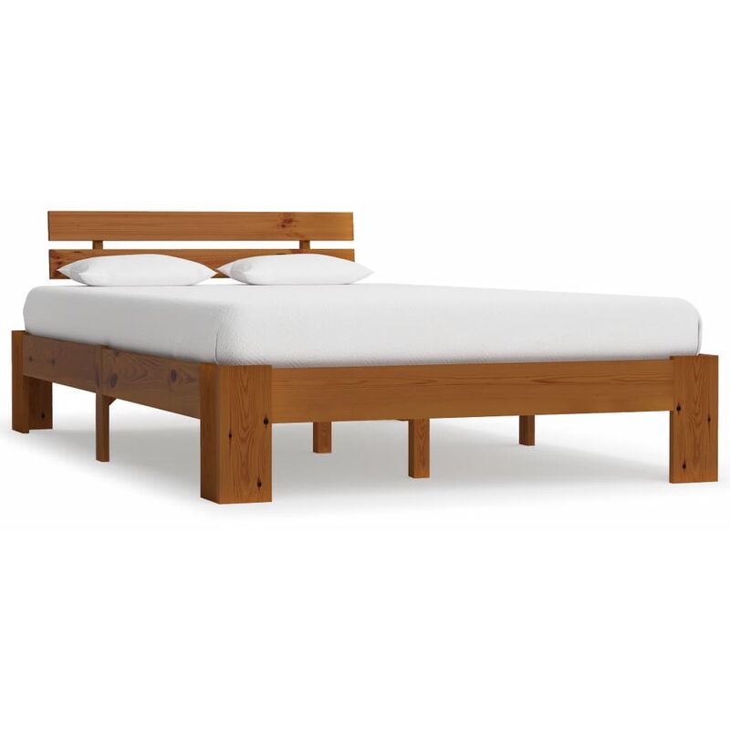 

Estructura de cama madera maciza pino marrón miel 120x200 cm