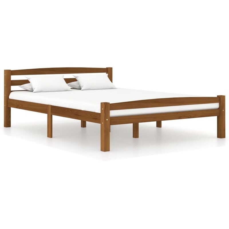 

Estructura de cama madera maciza pino marrón miel 120x200 cm