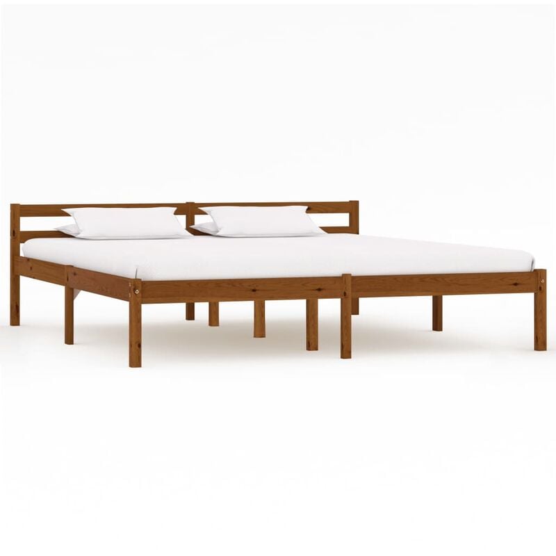 

Estructura de cama madera maciza pino marrón miel 160x200 cm