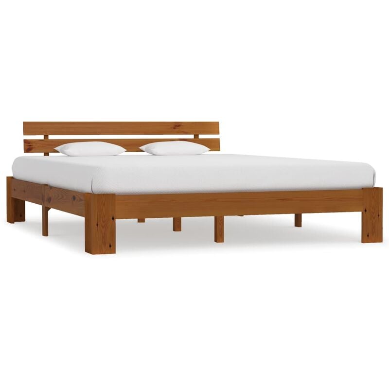 

Estructura de cama madera maciza pino marrón miel 160x200 cm