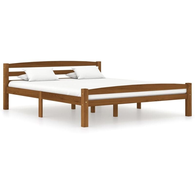 

Estructura de cama madera maciza pino marrón miel 160x200 cm