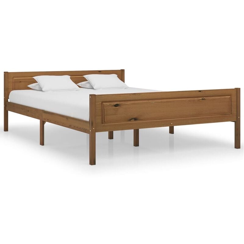 

Estructura de cama madera maciza pino marrón miel 160x200 cm