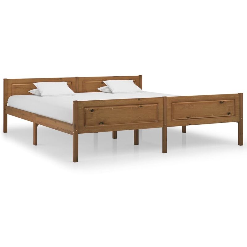 

Estructura de cama madera maciza pino marrón miel 180x200 cm