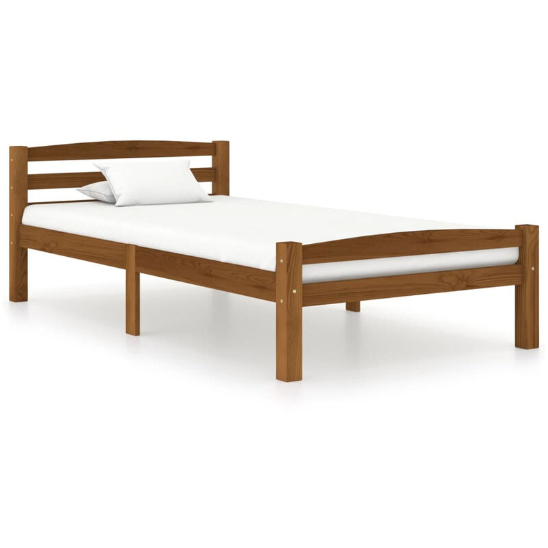 

Estructura de cama madera maciza pino marron miel 90x200 cm