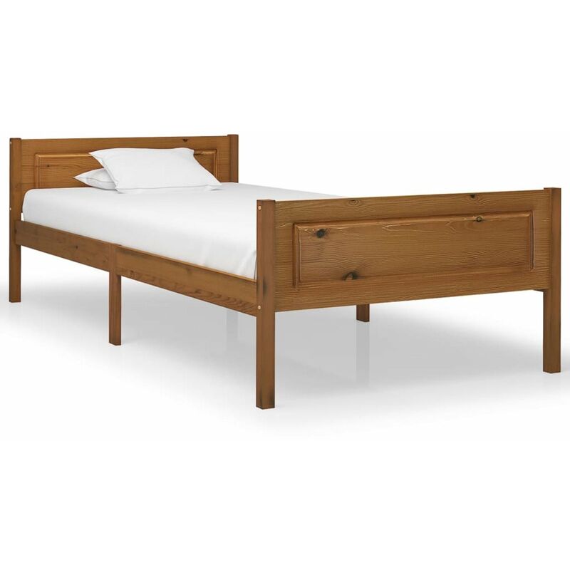

Estructura de cama madera maciza pino marron miel 90x200 cm