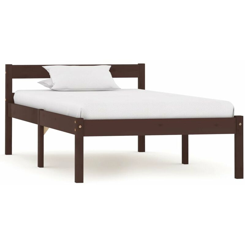 

Estructura de cama madera maciza pino marron oscuro 100x200 cm