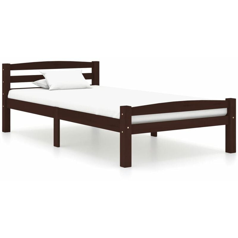 

Estructura de cama madera maciza pino marrón oscuro 100x200 cm