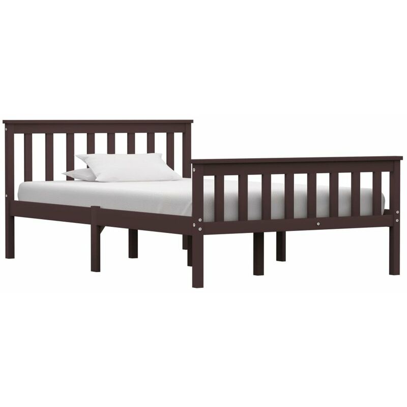 

Estructura de cama madera maciza pino marron oscuro 120x200 cm